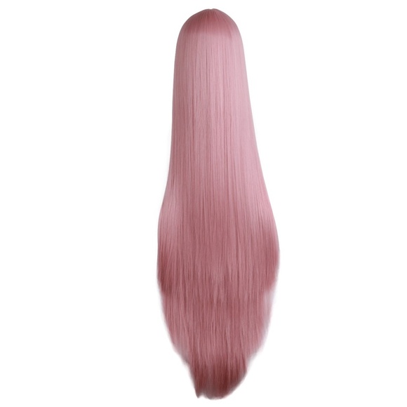 40" Long Rouge Pink Straight Cosplay Wig, Anime Costume Party Hair for Women - Picture 2 of 3